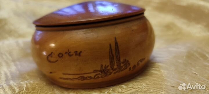 Шкатулка дерево Сочи 1954г антиквариат