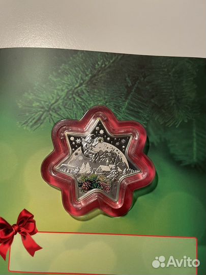 Рождественская звезда монета 2 доллара 925 пробы