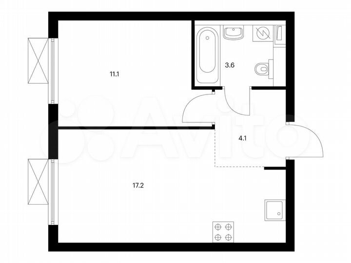 1-к. квартира, 36 м², 15/16 эт.