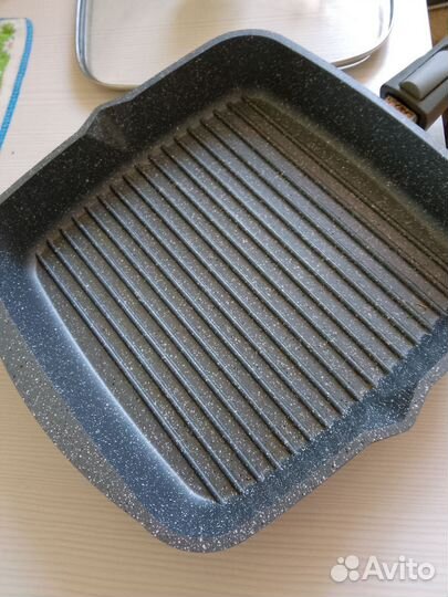 Сковорода гриль Гранит с крышкой