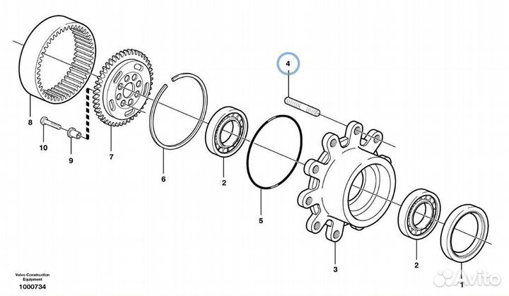 85806003 Шпилька колеса экскаватор погрузчик