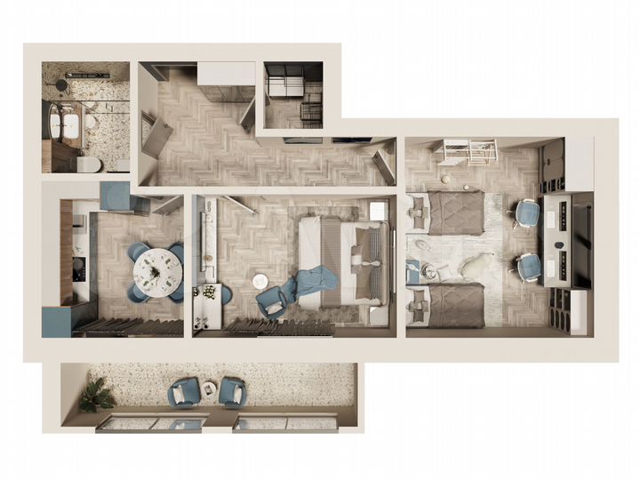 2-к. квартира, 55,2 м², 8/9 эт.