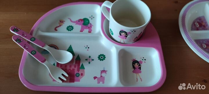 Набор детской посуды бамбук