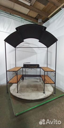 Кованый мангал с печью