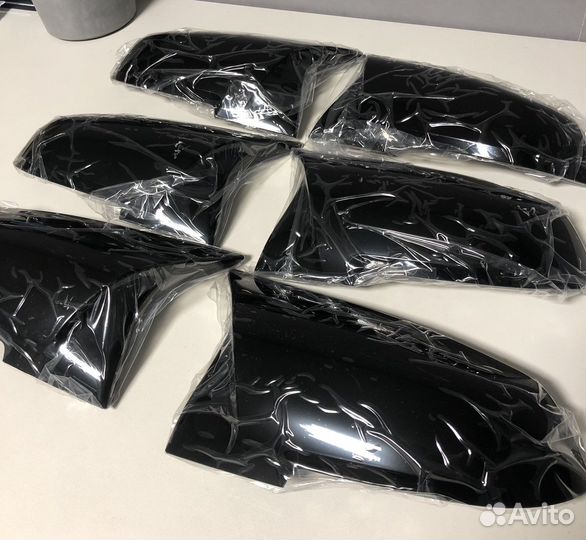 Накладки на зеркала (крышки) bmw f30 чёрный глянец