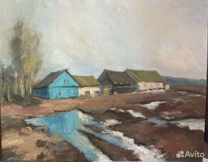 Картина маслом «Весенний пейзаж»