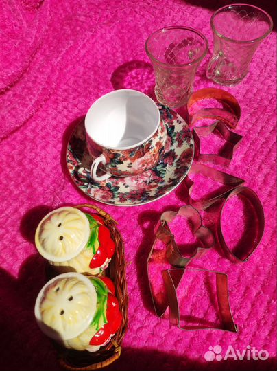 Чайная пара,формы для печенья,гранёный стакан СССР