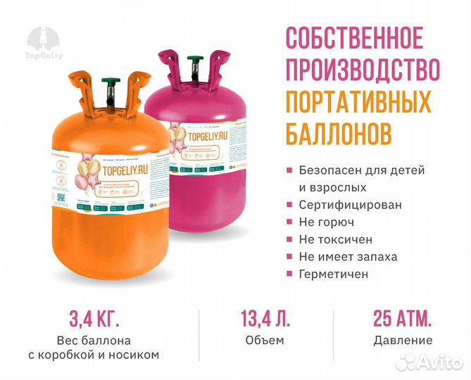 Домашний баллон с гелием для шаров