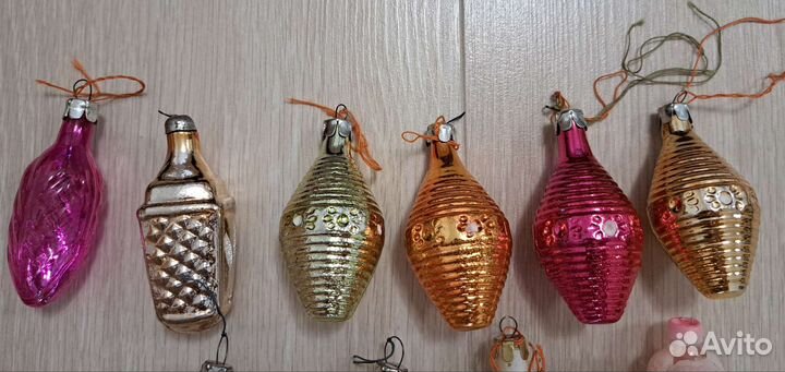 Елочные игрушки СССР стекло
