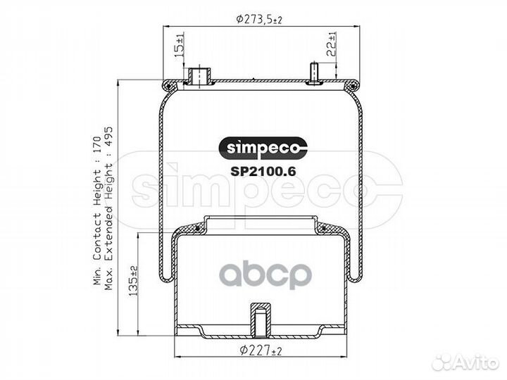 Пневморессора (со стальным стаканом) HCV DAF SP