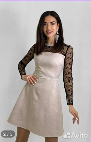 Вечернее замшевое платье 46 размера