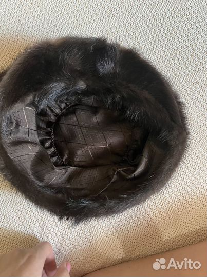 Берет шапка из норки 58 см с регулировкой