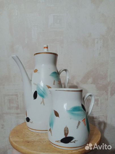 Сервиз кофейный СССР чайник и молочник