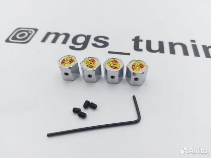 Колпачки на ниппель Porsche Chrome #2 с антикражей