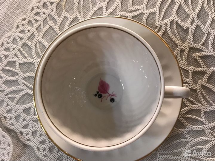 Чайник, сахарница и чайные пары лфз. молочнсаха