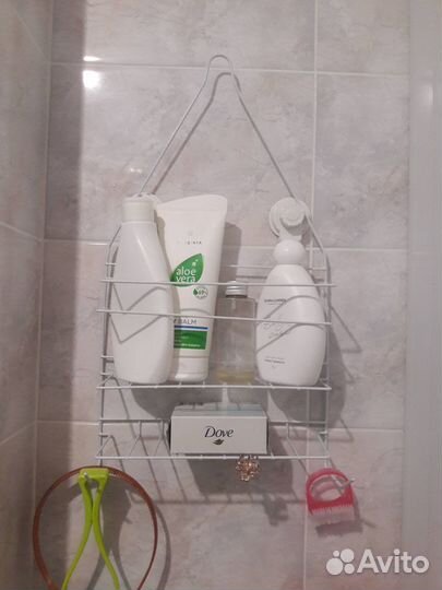 Полка для ванной, бани, навесная, двухъярусная