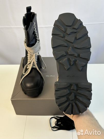 Rick Owens Bozo Tractor Lace Up Combat Black 9.5US