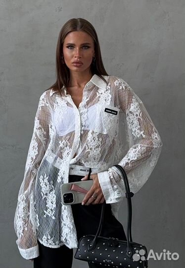 Рубашка шитье кружево miu
