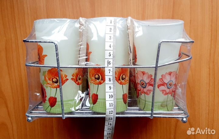 Стаканы для напитков с рисунком новые 6 шт