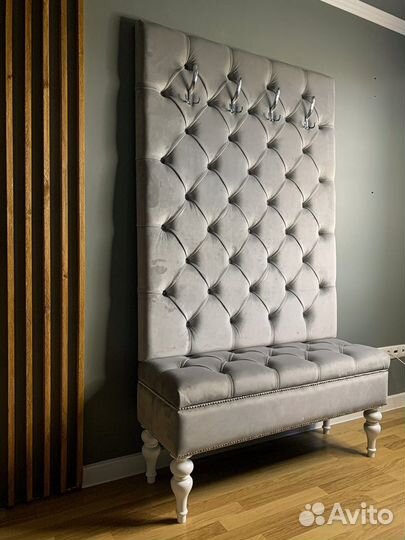 Мягкая прихожая банкетка стеновая панель вешалка