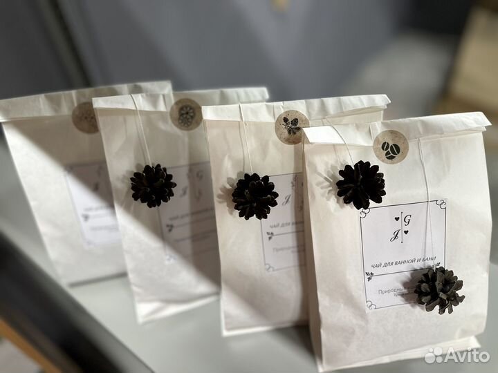 Чай для ванной и бани с травами, морской солью