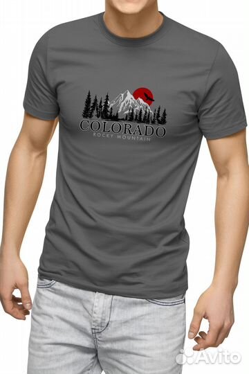 Футболка Print029 - серый. Оптом