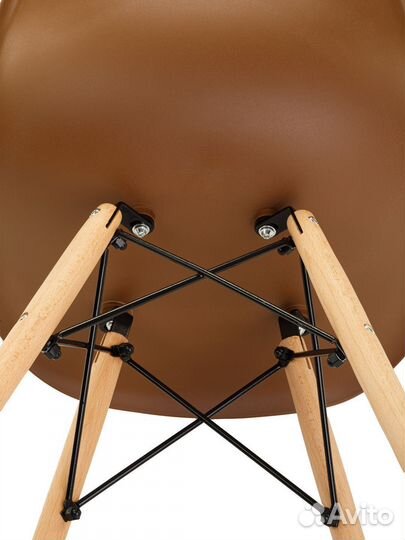 Стул в стиле eames DSW, коричневый, 4 шт