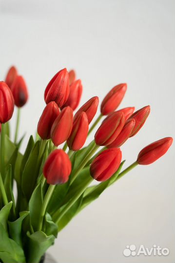 Искусственные цветы. Тюльпан закрытый, букет 7 шту