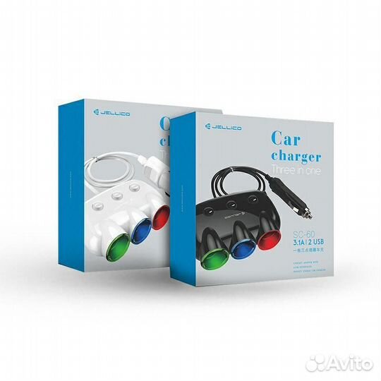 Азу jellico SC-60 3in1 разветвитель на 3 порта WH