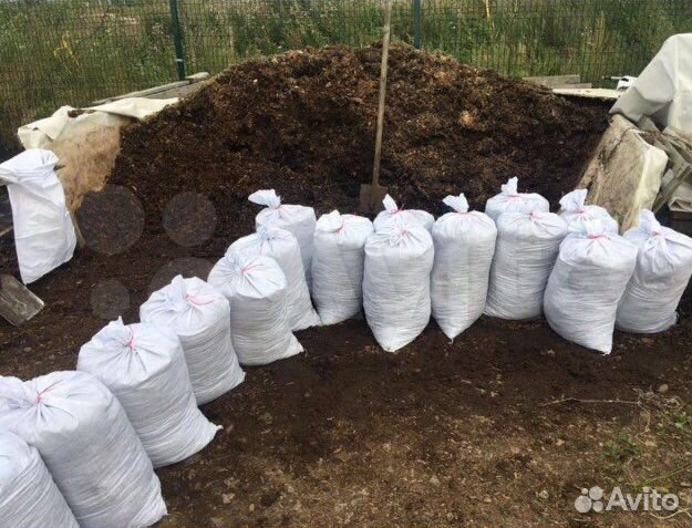 Навоз в мешках перепревший