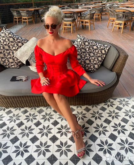 Красное платье мини