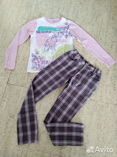 Брюки, Лонгслив Хлопок S Cool, р.158, 12-14 лет