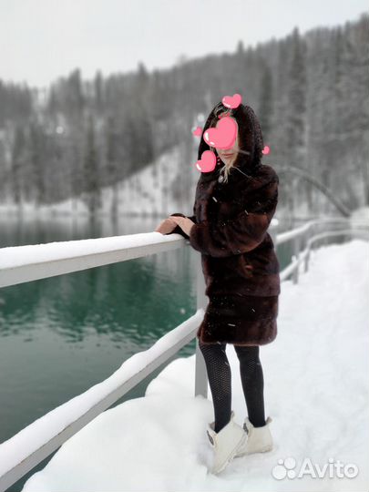 Шуба норковая с капюшоном 40 42р