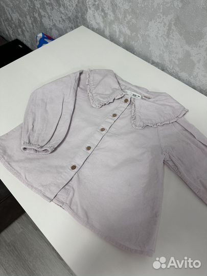 Вельветовая рубашка zara для девочки 92