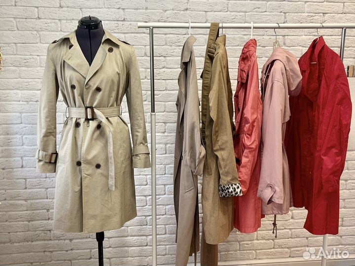 Женский тренч бежевый песочный красный
