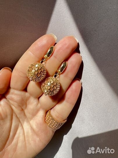 Серьги и кольцо из бисера