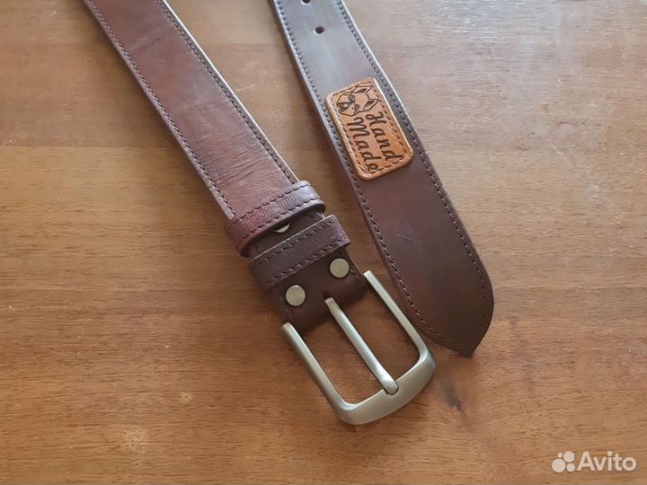 Мужской кожаный ремень ручной работы