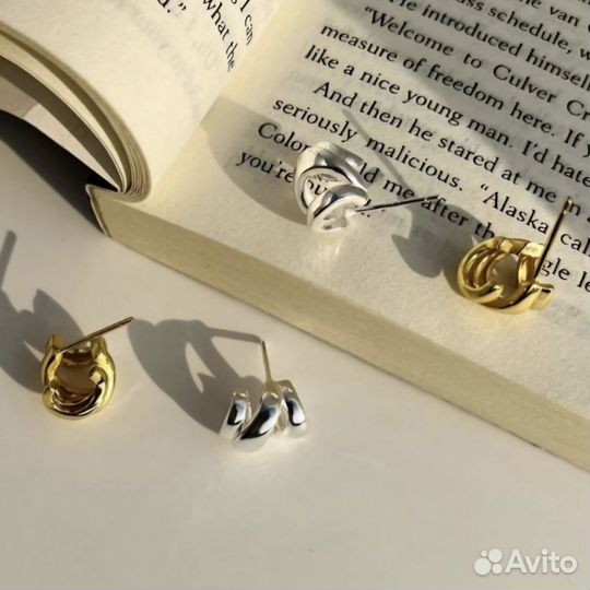 Серьги кольца серебро