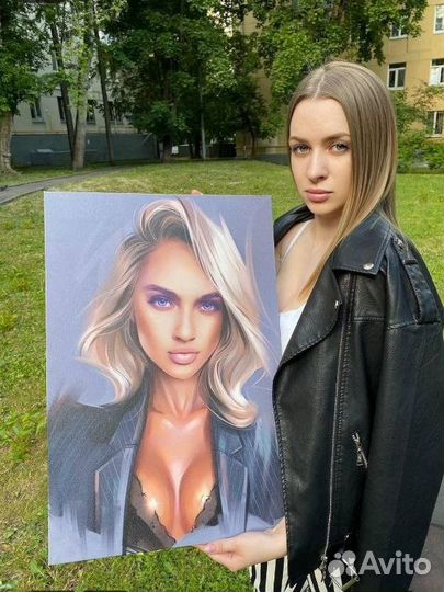 Портрет по фото,печать картин на холсте