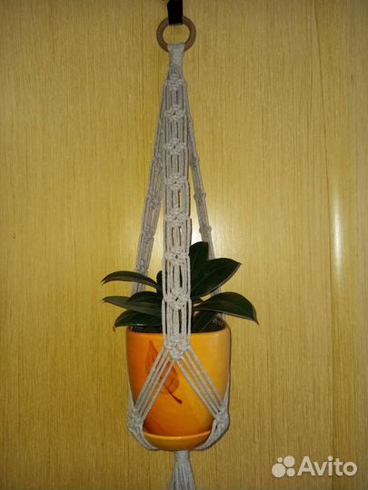 Кашпо для цветов подвесное макраме