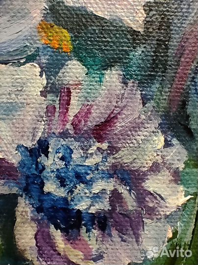 Картина с цветами космеи 