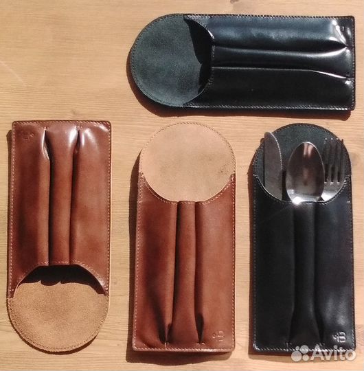 Кожаный чехол для столовый приборов