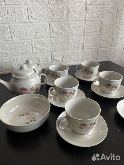 Чайный сервис Советский фарфор перламутр