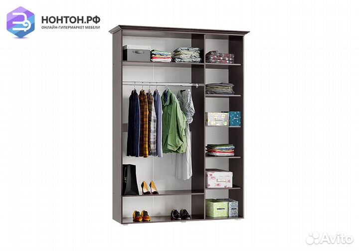 Шкаф Престиж 3-х створчатый жемчуг / венге