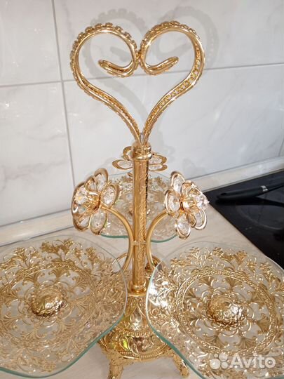 Ваза на ножке конфетница фруктовница