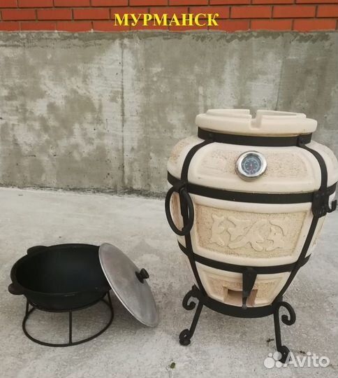 Тандыр эко глина +ноги+термодатчик+варежки