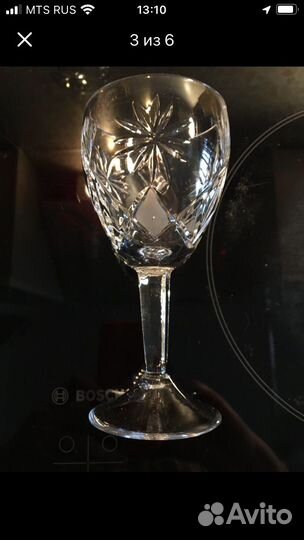 Винтаж. Фужеры с рюмками.Хрусталь.ссср