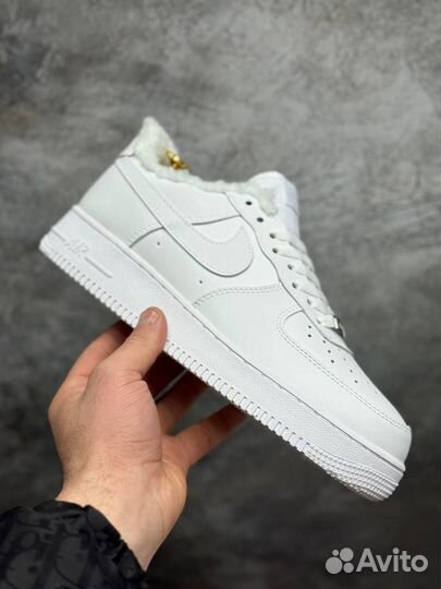 Зимние Nike AF1: Белый Комфорт мужские