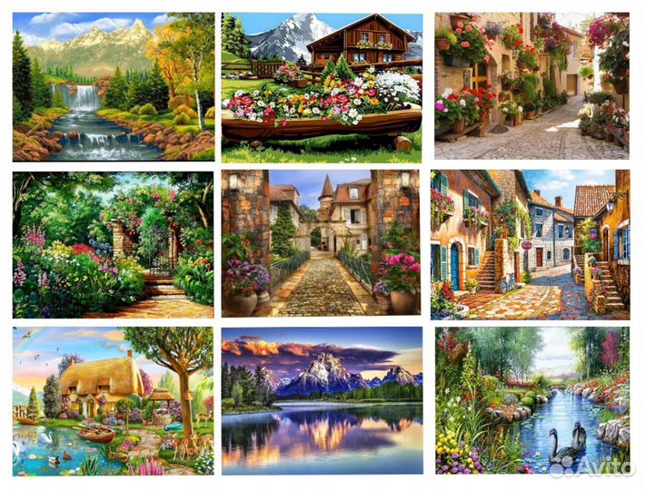 Алмазная мозаика набор 30*40 квадратные стразы