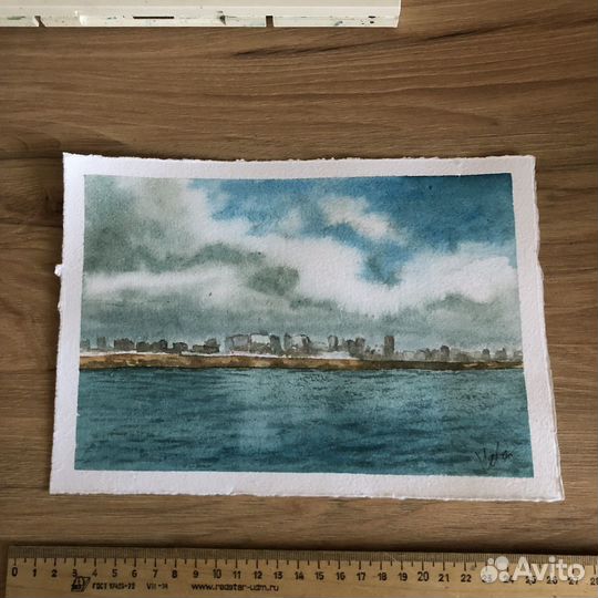 Акварельные работы этюды море